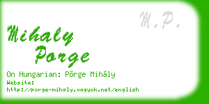 mihaly porge business card