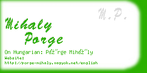 mihaly porge business card